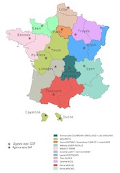 Carte de localisation des GAF Éveha au 23 Janvier 2023